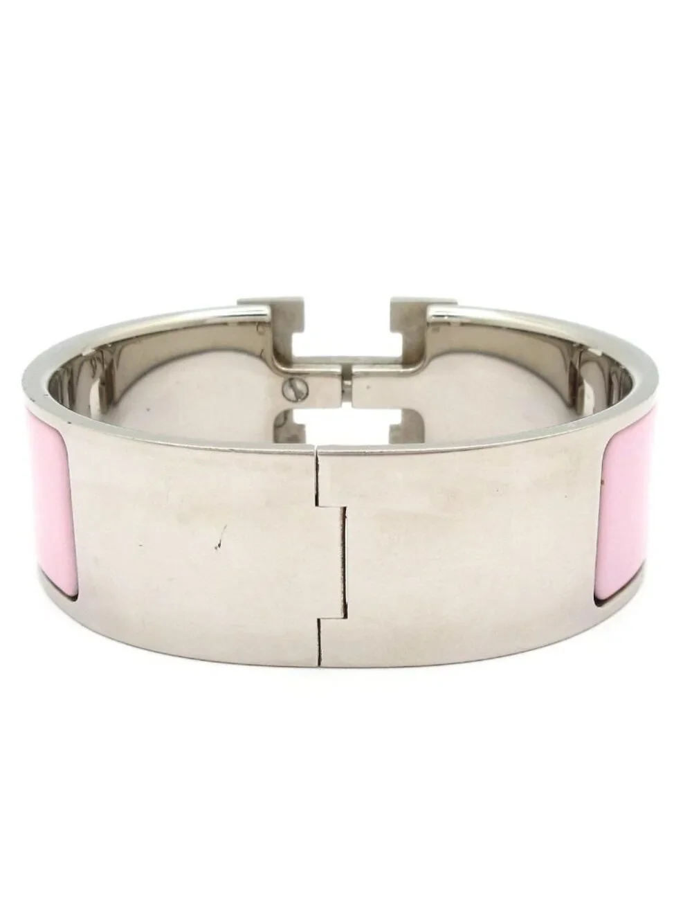 Hermes Bangle Clic Clac Silver Pink Bracelet